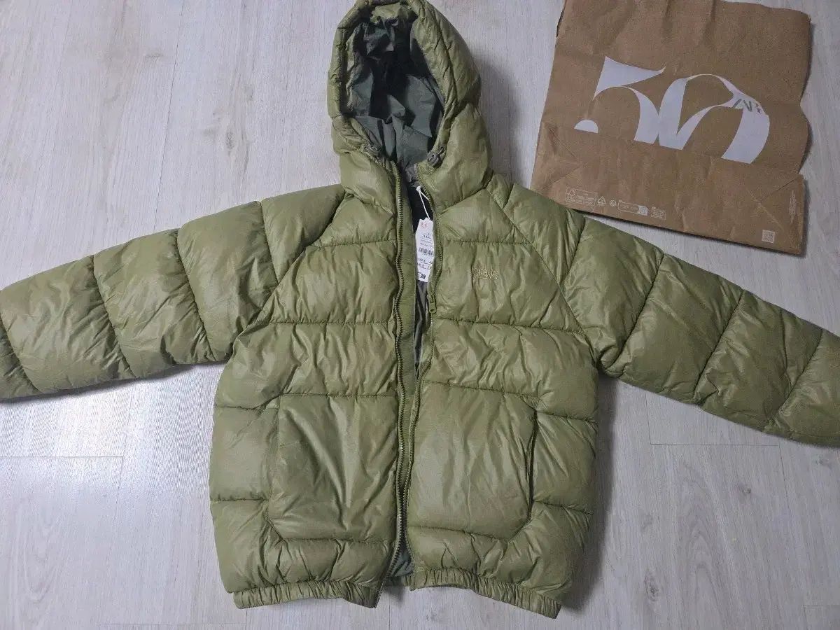 ザラ カーキ ダウン アウター フード 165