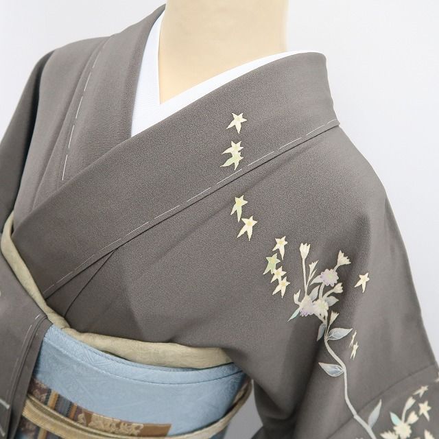 Y3896◇新品 正絹 仕付け糸付 手縫い仕立て 訪問着 着物 ❁tomihisa❁新品 本加賀友禅 田中勲 着物 正絹 仕付け糸付 Sサイズ