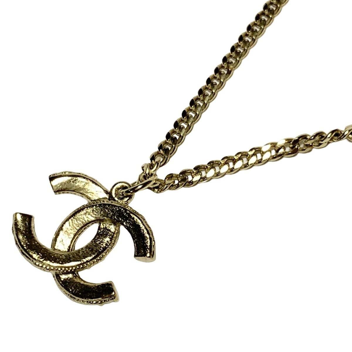  CHANEL シャネル ネックレス ココマーク ゴールド クリア ライトピンク ラインストーン ネックレス アクセサリー