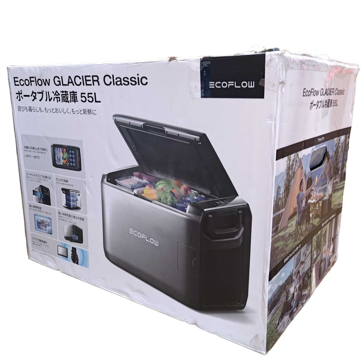 試運転のみ エコフロー EcoFlow GLACIER Classic 55 L ポータブル冷蔵庫 バッテリーパック 冷凍庫 キャンプ アウトドア 防災 車中泊 キャンピングカー