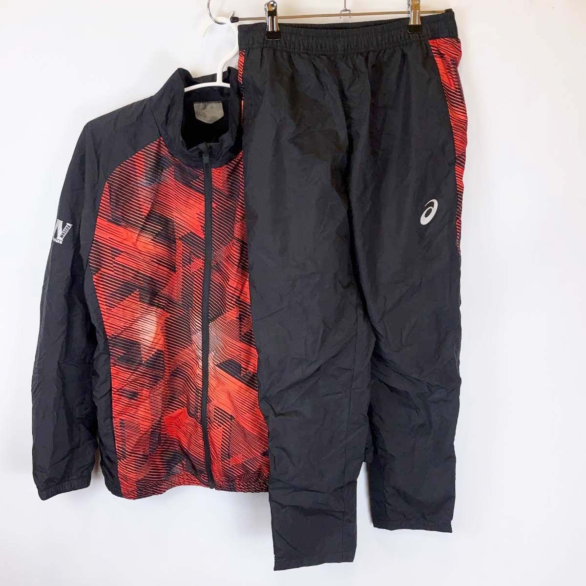 上下セット] アシックス 早稲田大学 テニス部 ウインドブレーカー S