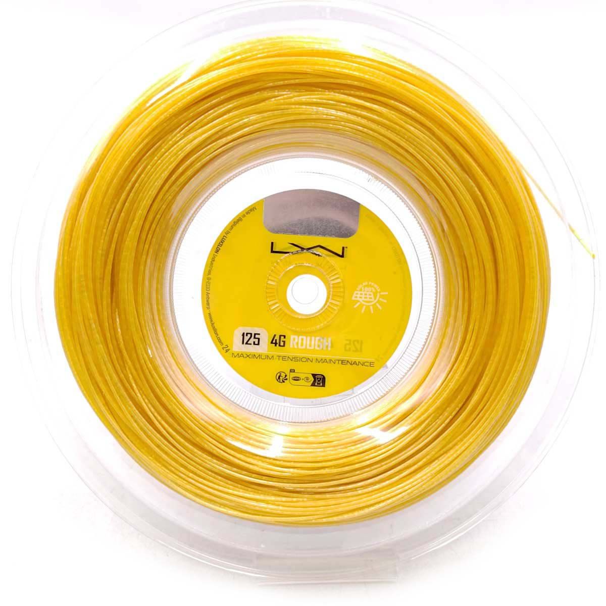 ♥ LUXILON ルキシロン 硬式 テニス ストリング ガット 4 G ROUGH 125 ラフ 200ｍ ロール ゴールド 1.25 mm
