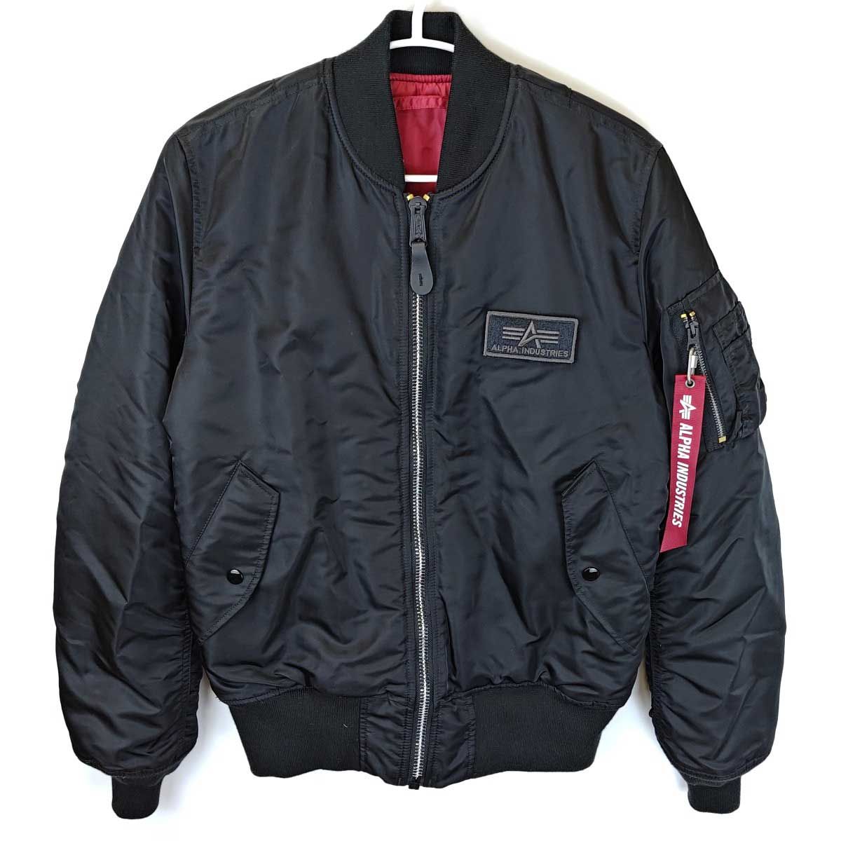 アルファインダストリーズ MA 1 フライトジャケット M ブラック TA 0199 001 メンズ ALPHA INDUSTRIES バックエンブレム