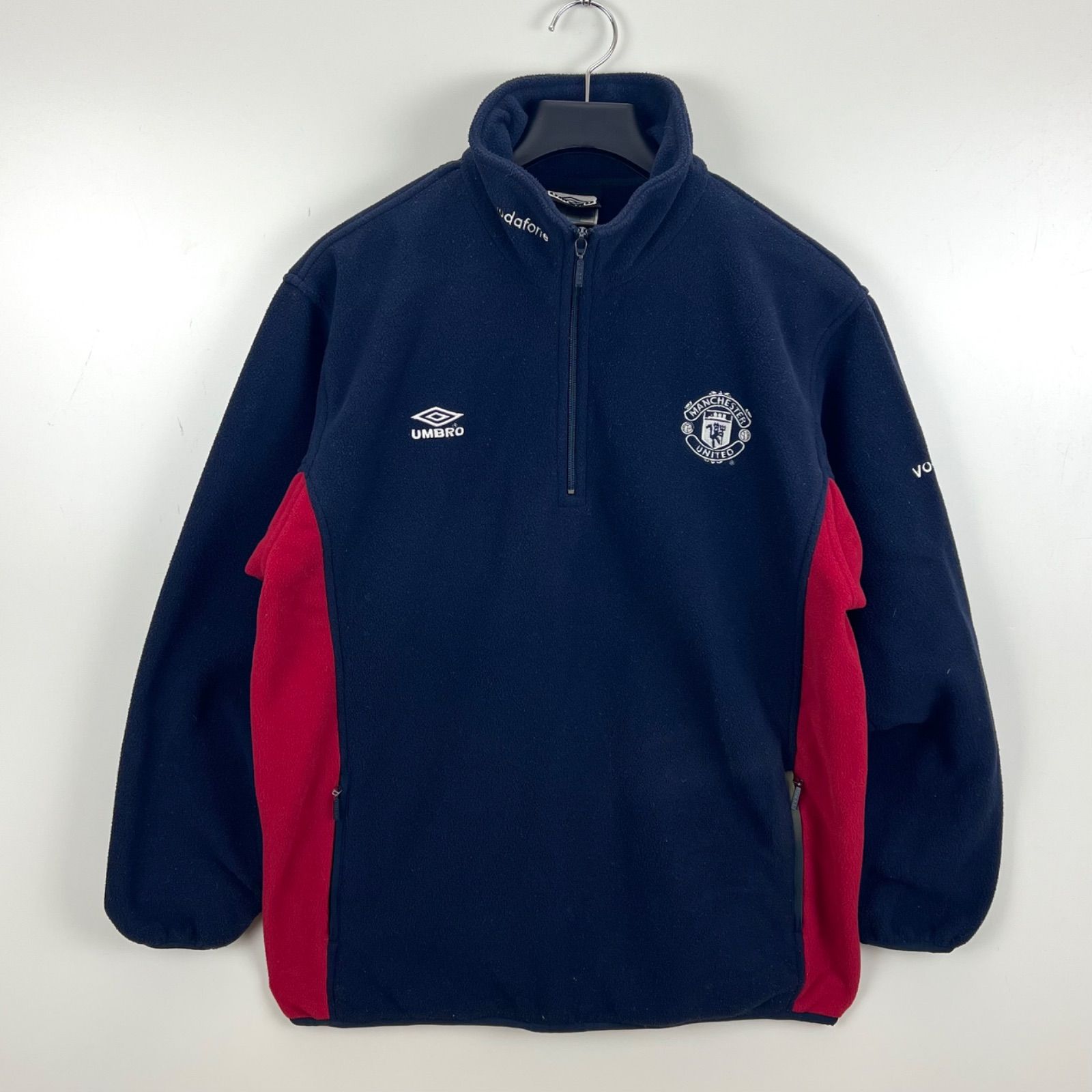 希少 UMBRO x MANCHESTER UNITED フリース UMBRO 90s old MANCHESTER UNITED fleece half zip top L アンブロ