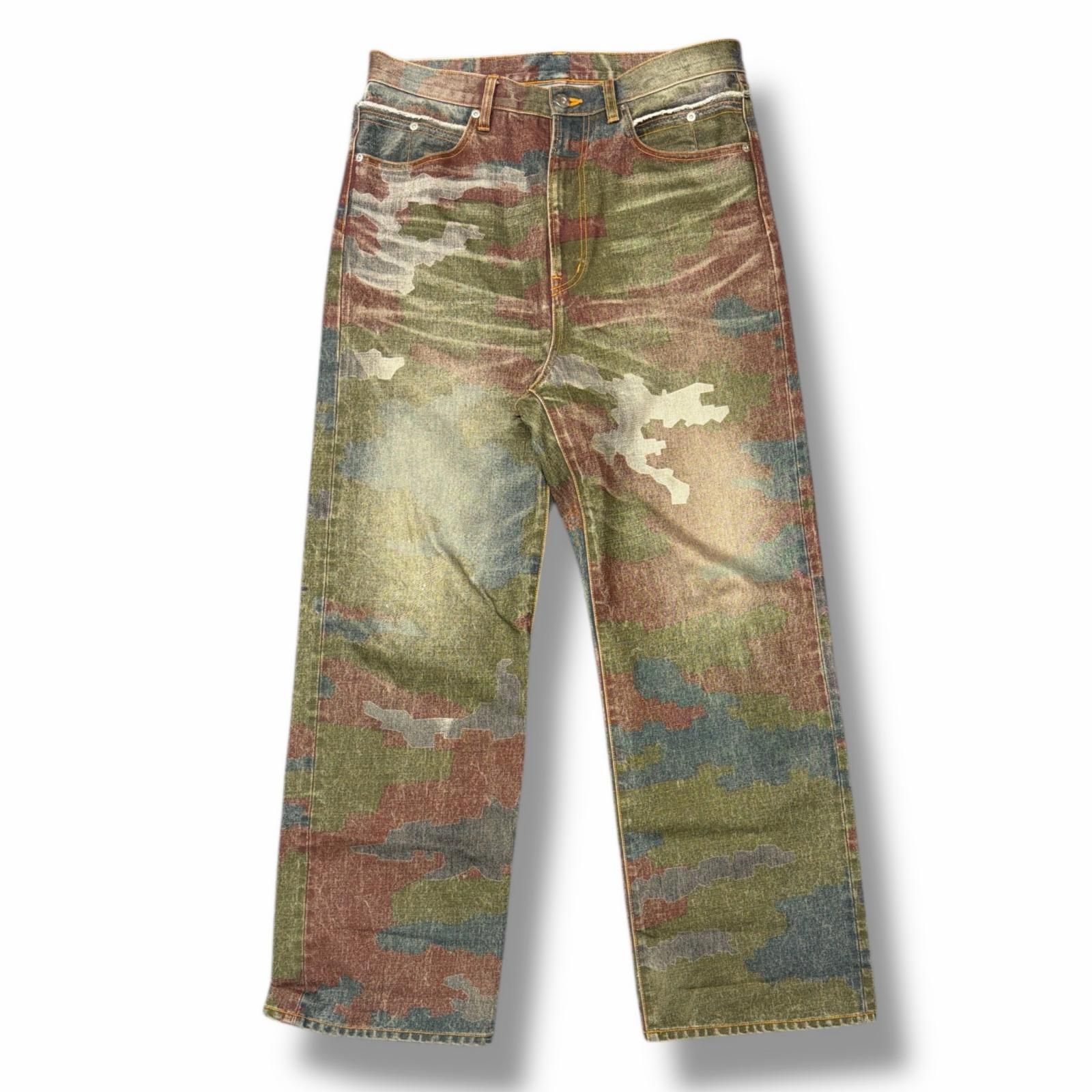 FAF(Fake As Flowers) CAMO AGED DENIM PANTS エイジドカモデニム