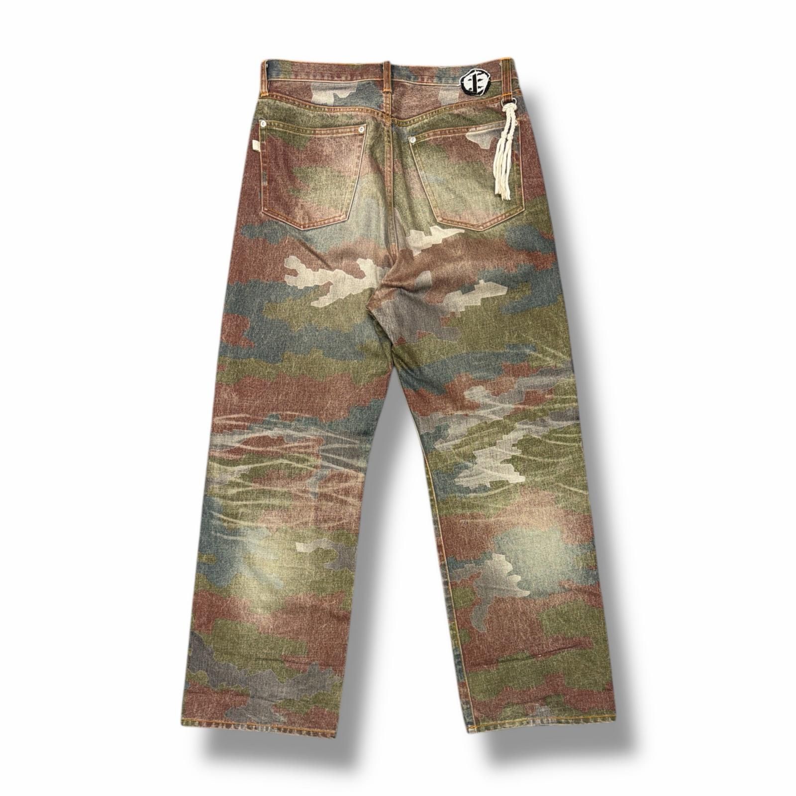 FAF(Fake As Flowers) CAMO AGED DENIM PANTS エイジドカモデニム