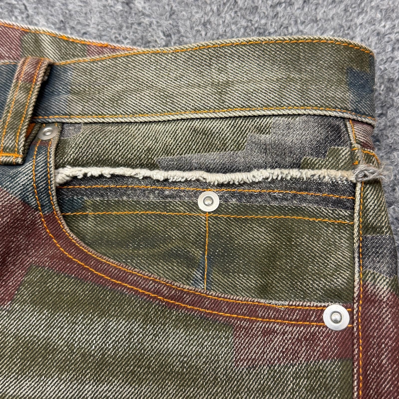 FAF fake as flowers カモ ジーンズ！ FAF(Fake As Flowers) CAMO AGED DENIM PANTS エイジドカモデニム