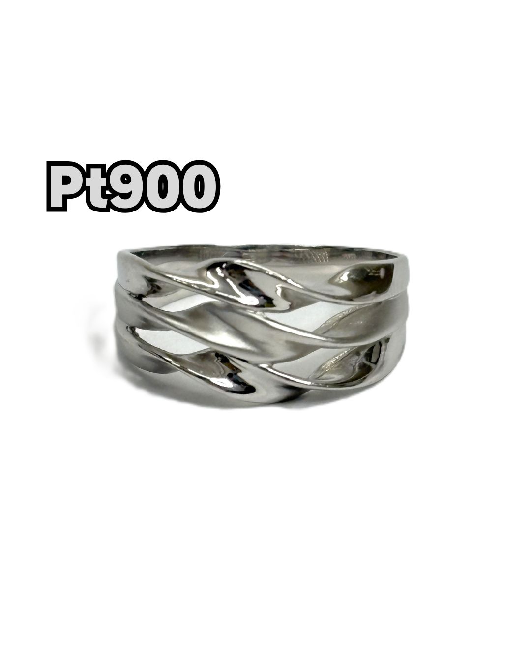 Pt 900 リング 指輪 プラチナ ウェーブ デザイン 11号 4.8 g