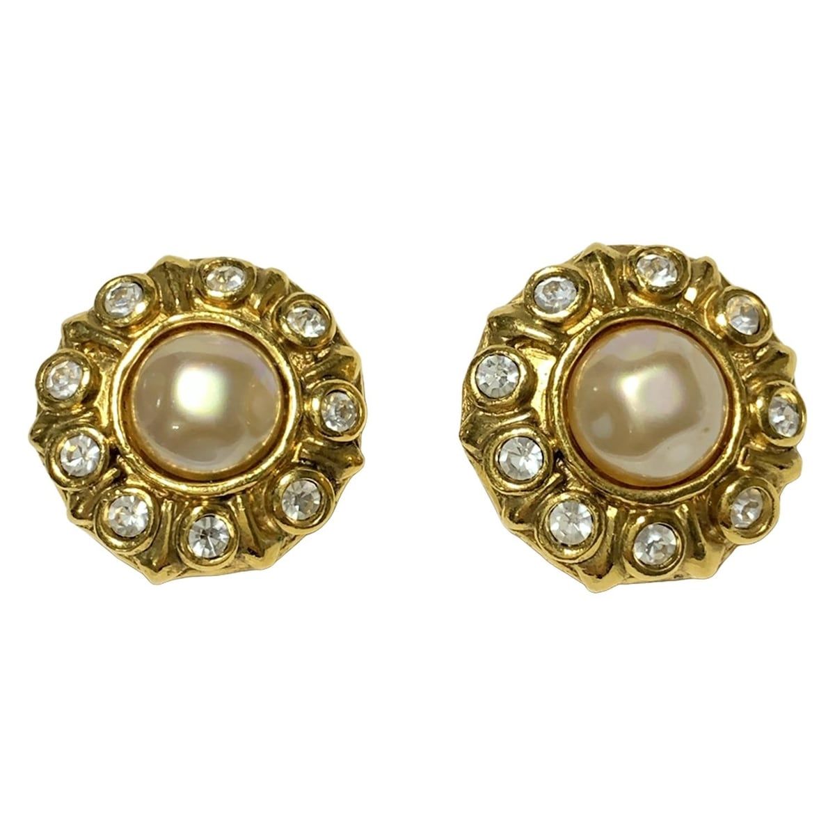 CHANEL シャネル イヤリング ゴールド アイボリー クリア