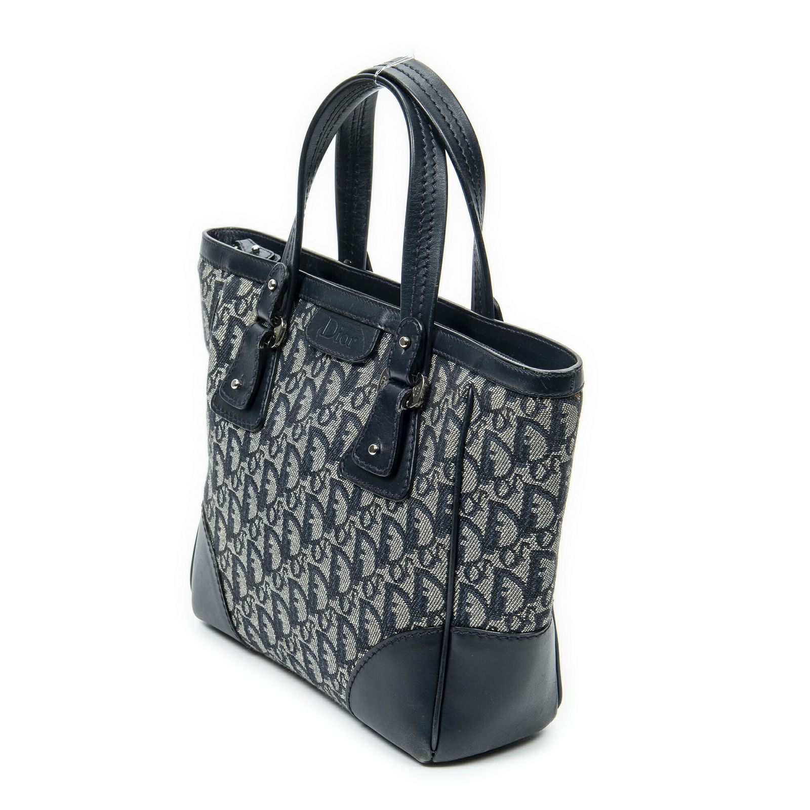 DIOR ディオールトロッター ジップ トートネイビー グレートロッター柄 キャンバスAB