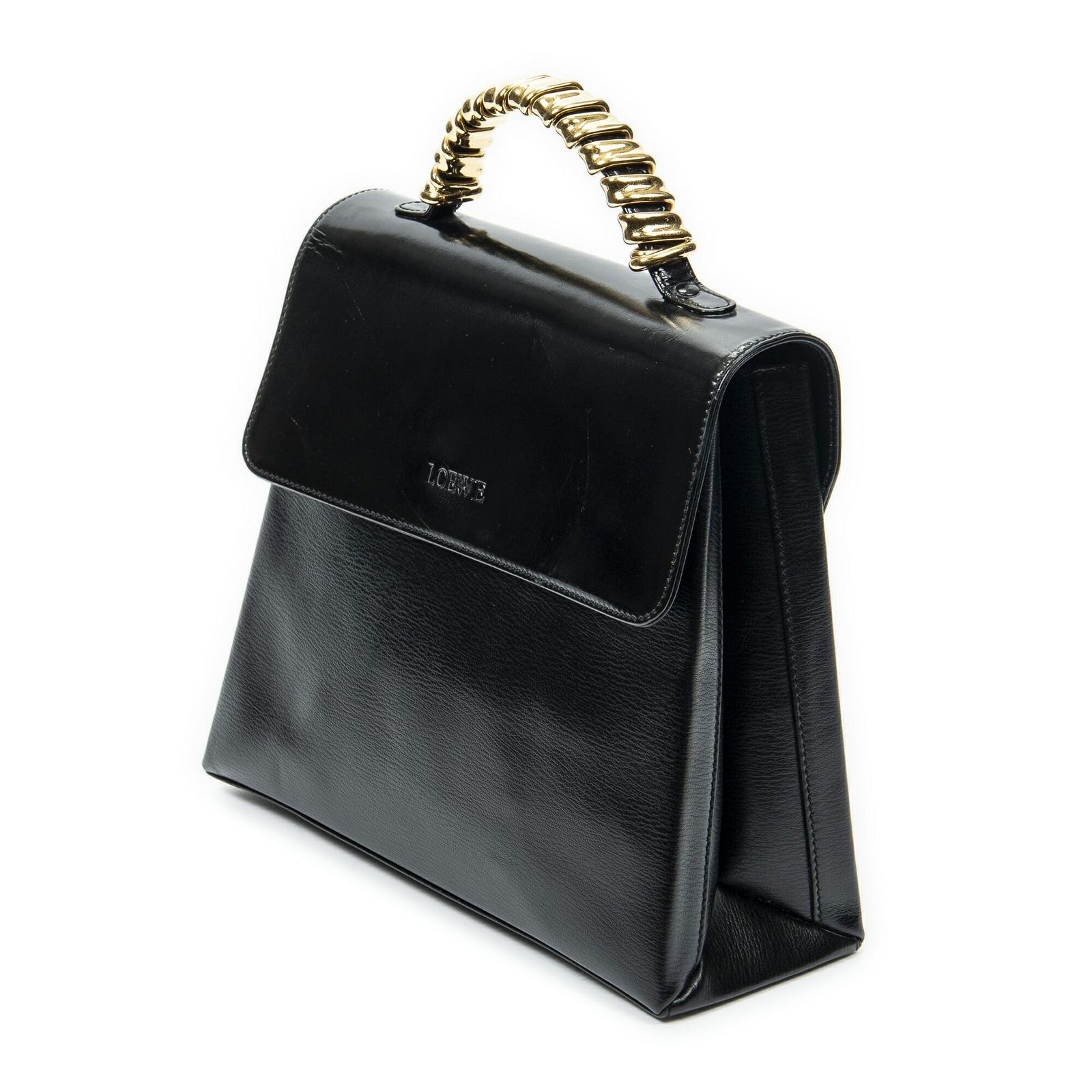 LOEWE ロエベ ヴェラスケス トップハンドル 黒グレインレザーA