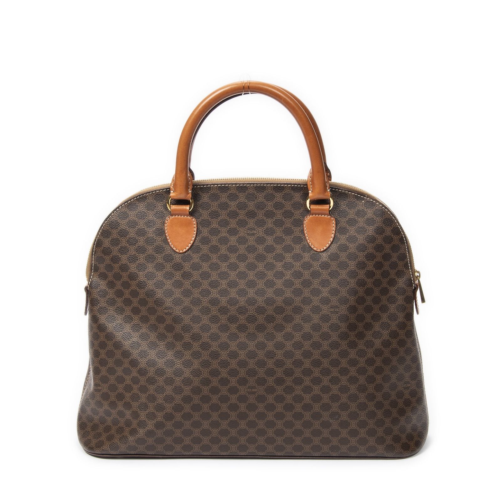  CELINE セリーヌ大ドームトート茶色マカダムPVCキャンバスA その他 バッグ