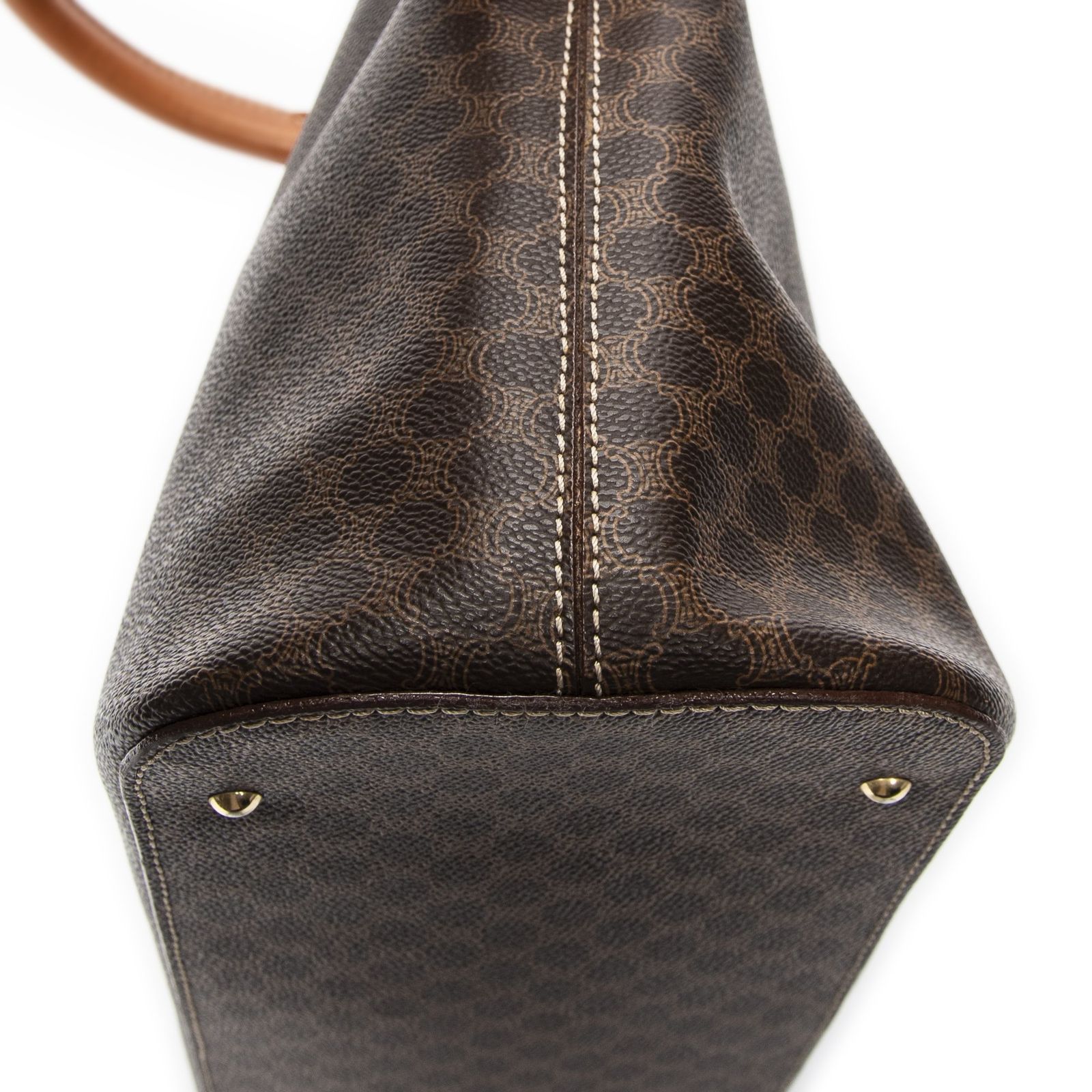 CELINE セリーヌ大ドームトート茶色マカダムPVCキャンバスA