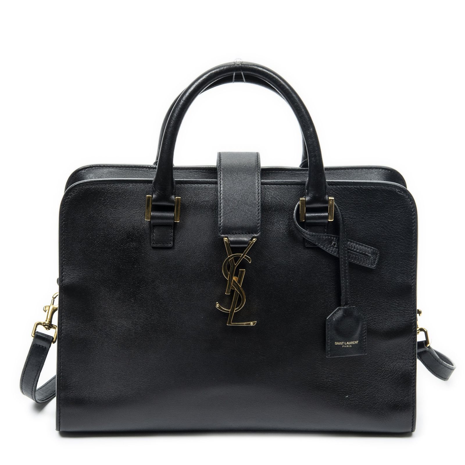 YVES SAINT LAURENT イヴサンローランスモールモノグラムカバ黒カーフスキンレザーA