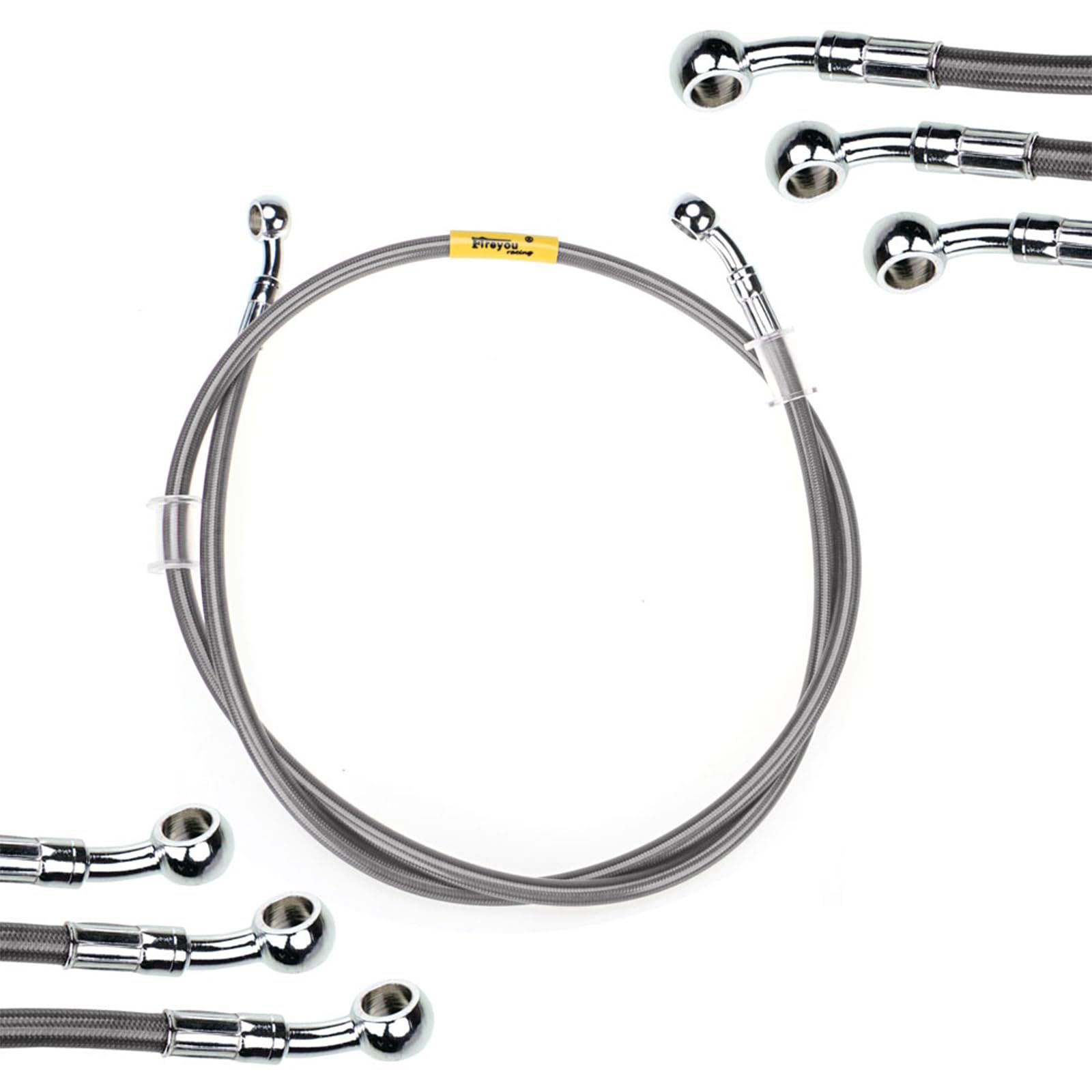 オートバイブレーキクラッチライン オートバイ編組鋼油圧ブレーキライン 10 Cm~500 Cm 28°-90° クラッチオイルホース オートバイのブレーキホース  オートバイ油圧ブレーキホースラインケーブル 28-90 度 10 ミリメートルバンジョーパイプライン編組 バイクのブレーキ ... バイクのブレーキライン 40CM 28度 90度ブレーキホース オートバイ用編組油圧ブレーキライン オイルホース パイプライン