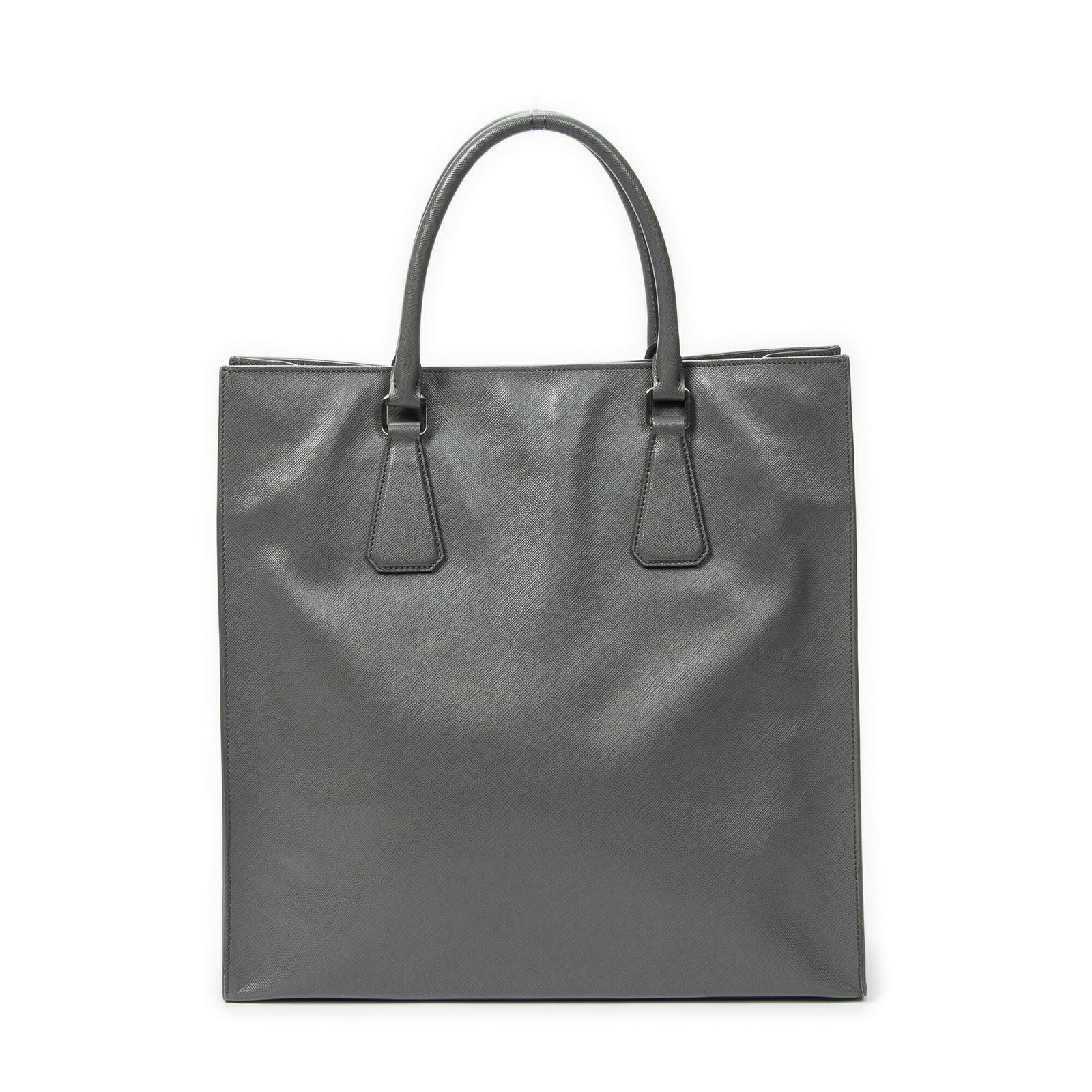 PRADA プラダ 縦型ビジネストート グレーサフィアーノレザーA