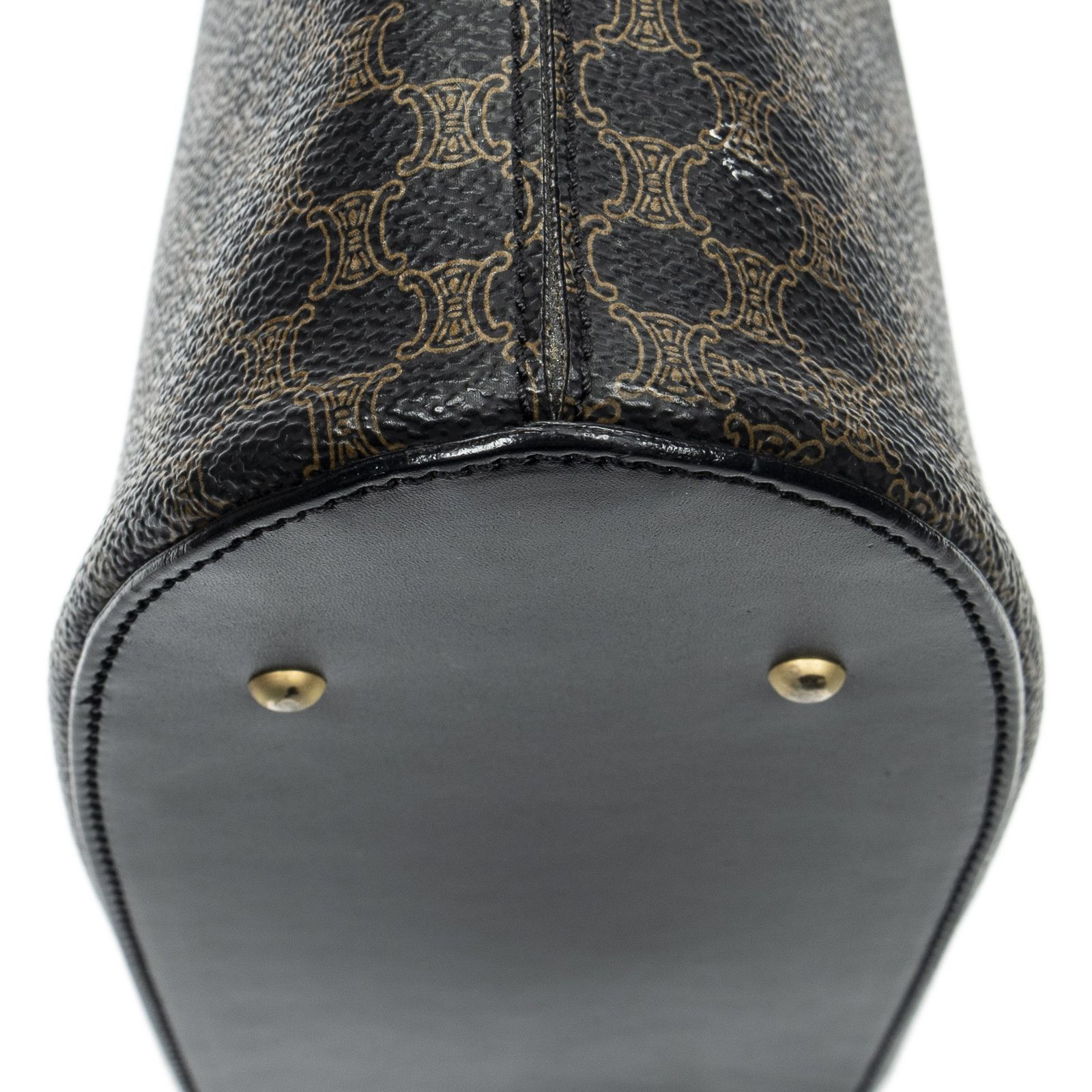 セリーヌリングハンドルトートブラウン|ブラックマカダムPVCキャンバスA