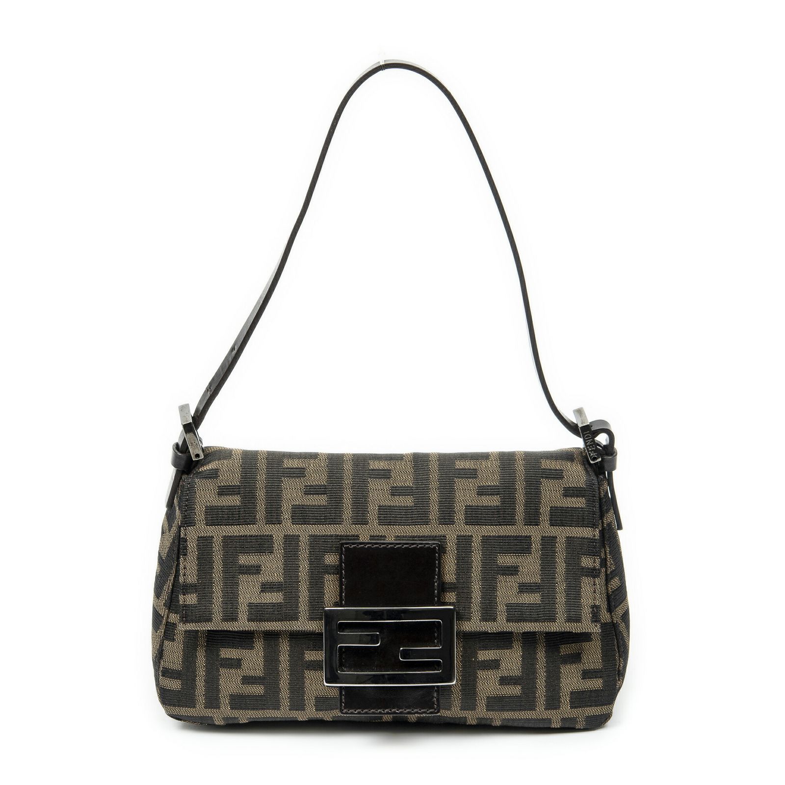 FENDI フェンディミニバゲット茶色ズッカキャンバスA