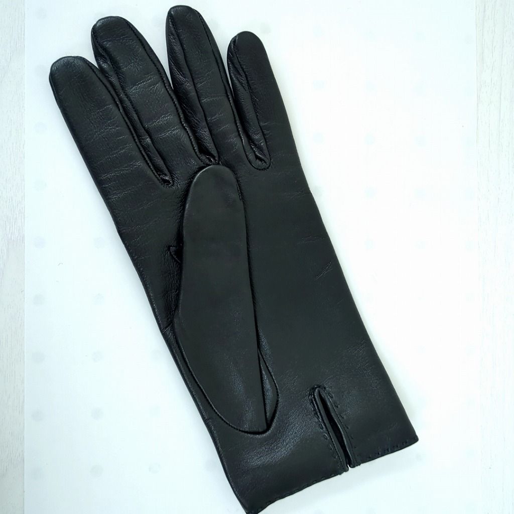 HERMÈS エルメス ブラック ソヤ ケリー 手袋 レザー フランス製 7 1/2