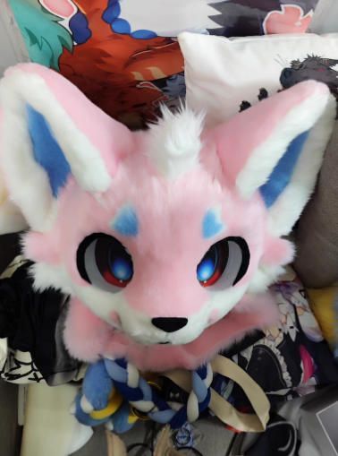 着ぐるみヘッド 犬 NO 484 ピンク 青 全頭ヘッド ケモノ ファースーツ ぬいぐるみ コスプレ コスチューム kigurumi 一点物