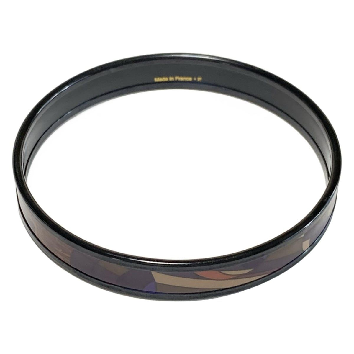 HERMES(エルメス) バングル美品 エマイユ 黒×パープル×マルチ - メルカリ