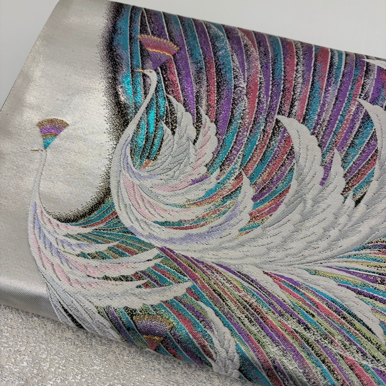 9-155 袋帯 美品 正絹 着物 鳥模様 明綴れ 袋帯 美しい鳥 煌びやか加工 正絹 MA-2993 - メルカリ