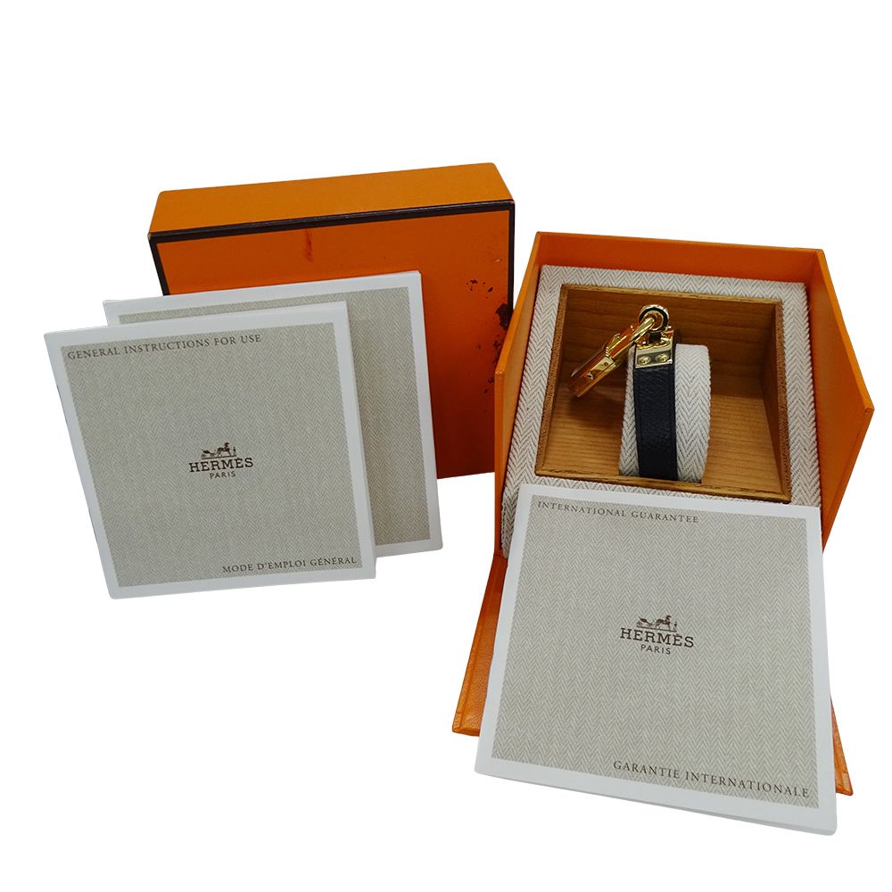  エルメス HERMES 時計 レディース ブランド ケリーウォッチ クオーツ QZ GP レザー ゴールド ブラック B 腕時計(クォーツ) 腕時計(アナログ)