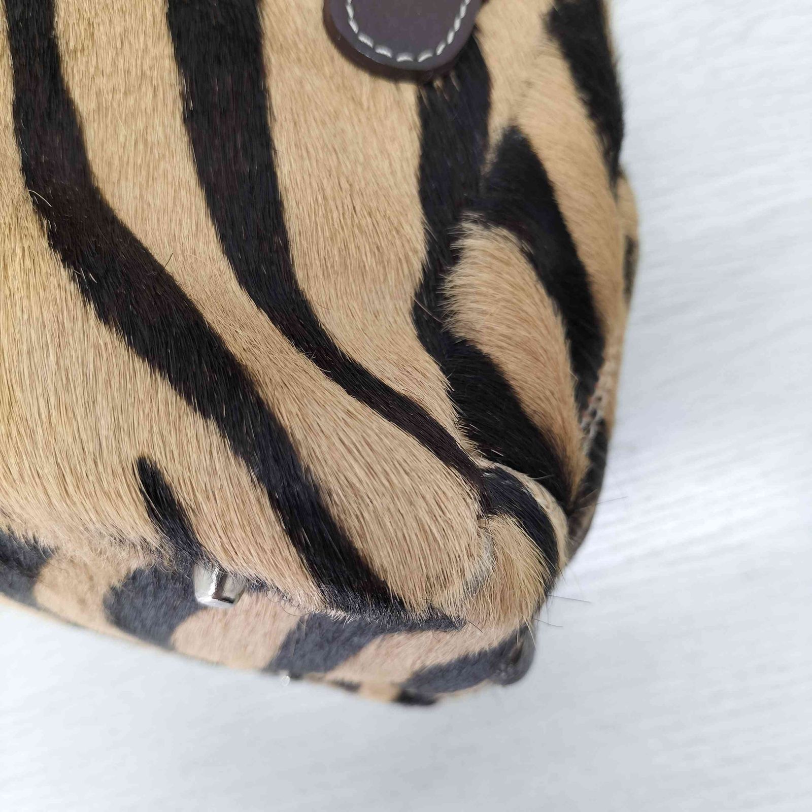 ユーズドフルギ USED古着 ゼブラ ハラコ ハンドバッグ レディース 表記