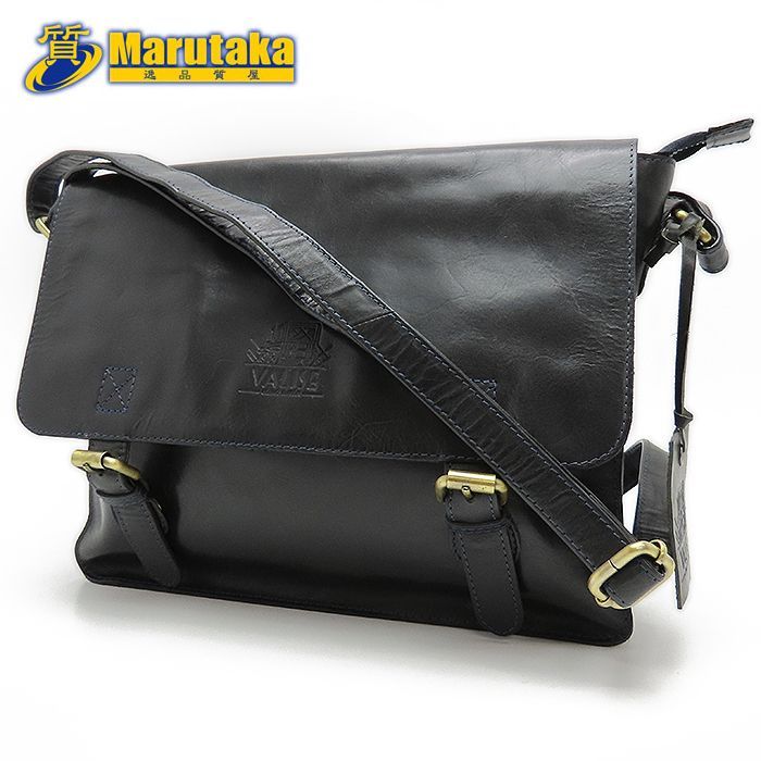 VALISE バリス ショルダーバッグ レザー the British Bag 牛革 黒 25 k 351-3 質屋 丸高 兵庫県 西宮市 甲子園 実店舗あります 記念日 プレゼント メンズ レディース