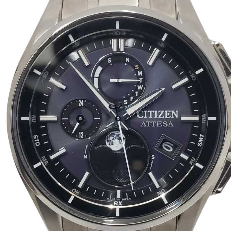 CITIZEN シチズン ATTESA アテッサ ルナプログラム BY 1001 66 E 腕時計 メンズ 電波ソーラー ブラック文字盤 チタン 動作品