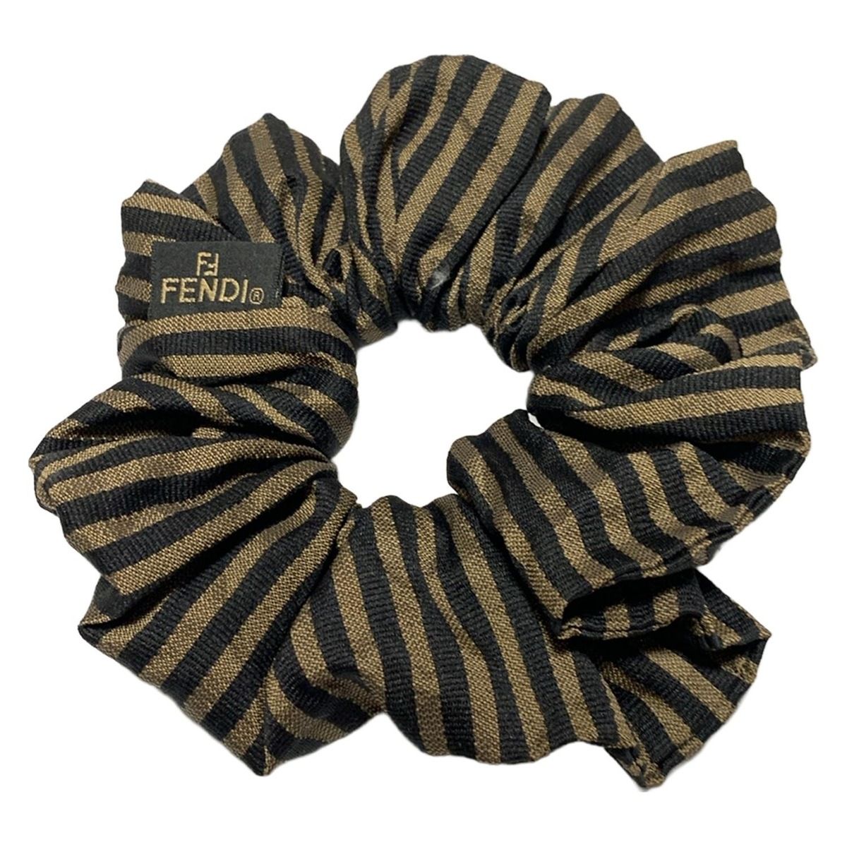 FENDI(フェンディ) シュシュ - 黒×ダークブラウン - メルカリ