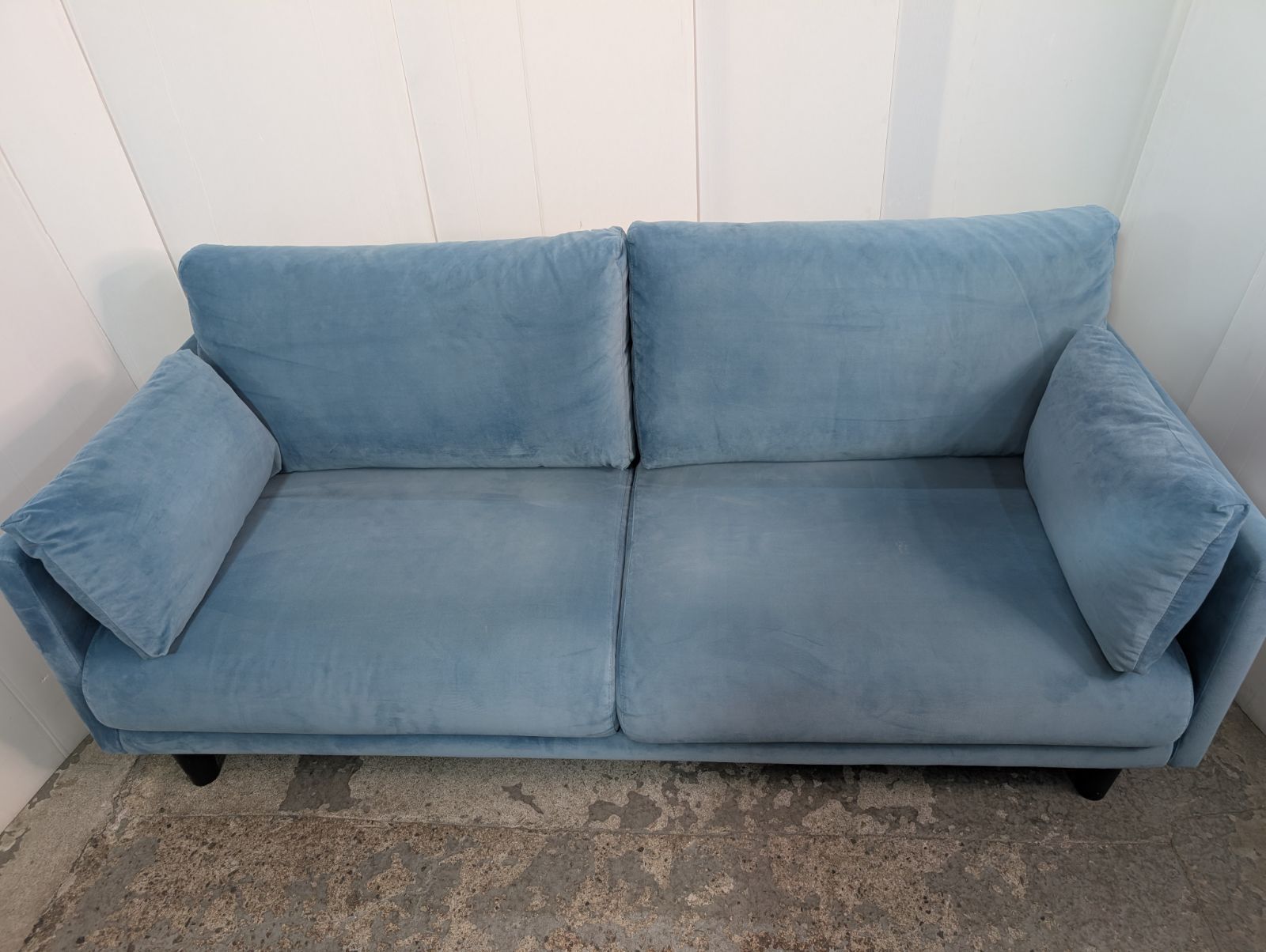 ソファ フランフラン Francfranc ベロア クラートソファ ブルー 廃盤品
