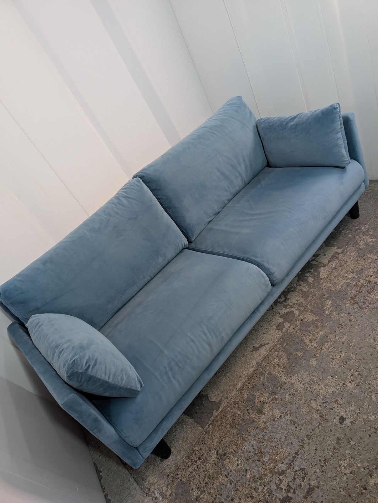  ソファ フランフラン Francfranc ベロア クラートソファ ブルー 廃盤品 幅120cmソファ 2人掛け 3人掛けソファ ソファ ソファベッド