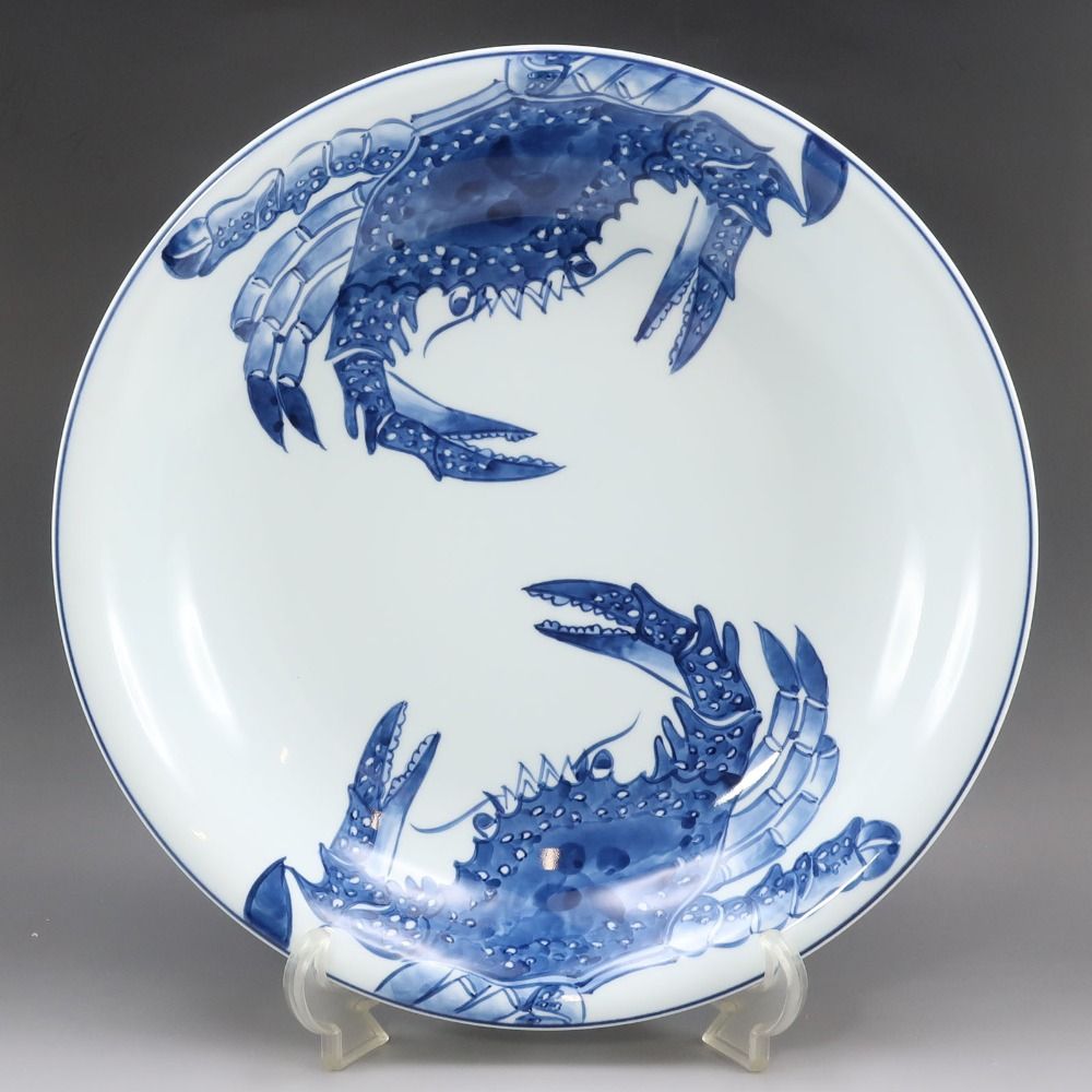 ①館林 源右衛門 染付向日葵絵 銘々皿 五客 お皿 中皿 有田焼 25 2025