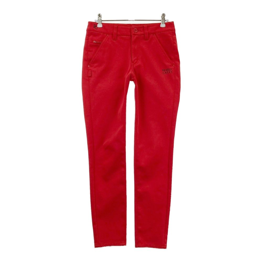 サイズ 0 PEARLY GATES パーリーゲイツ ロングパンツ レッド系 ゴルフウェア レディース ストスト
