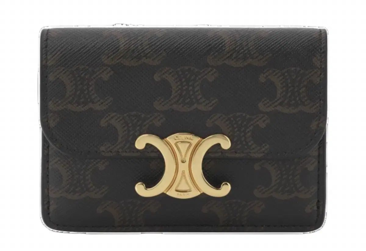 セリーヌ トリオンフ キャンバス フラップ カードホルダー タン