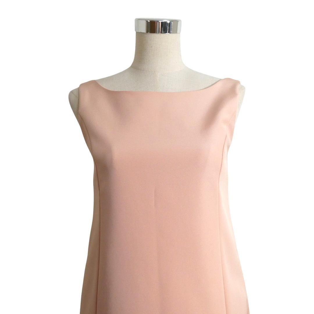 FOXEY YORK フォクシーニューヨーク サイズ40 フリル サイドポケット ボートネック フレンチメヌエット ノースリーブ ワンピース ドレス ピンク レディース