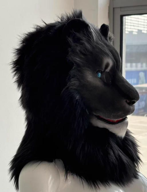 着ぐるみヘッド ライオン NO 486 リアルスタイル 黒 全頭ヘッド ケモノ ファースーツ ぬいぐるみ コスプレ コスチューム kigurumi 一点物