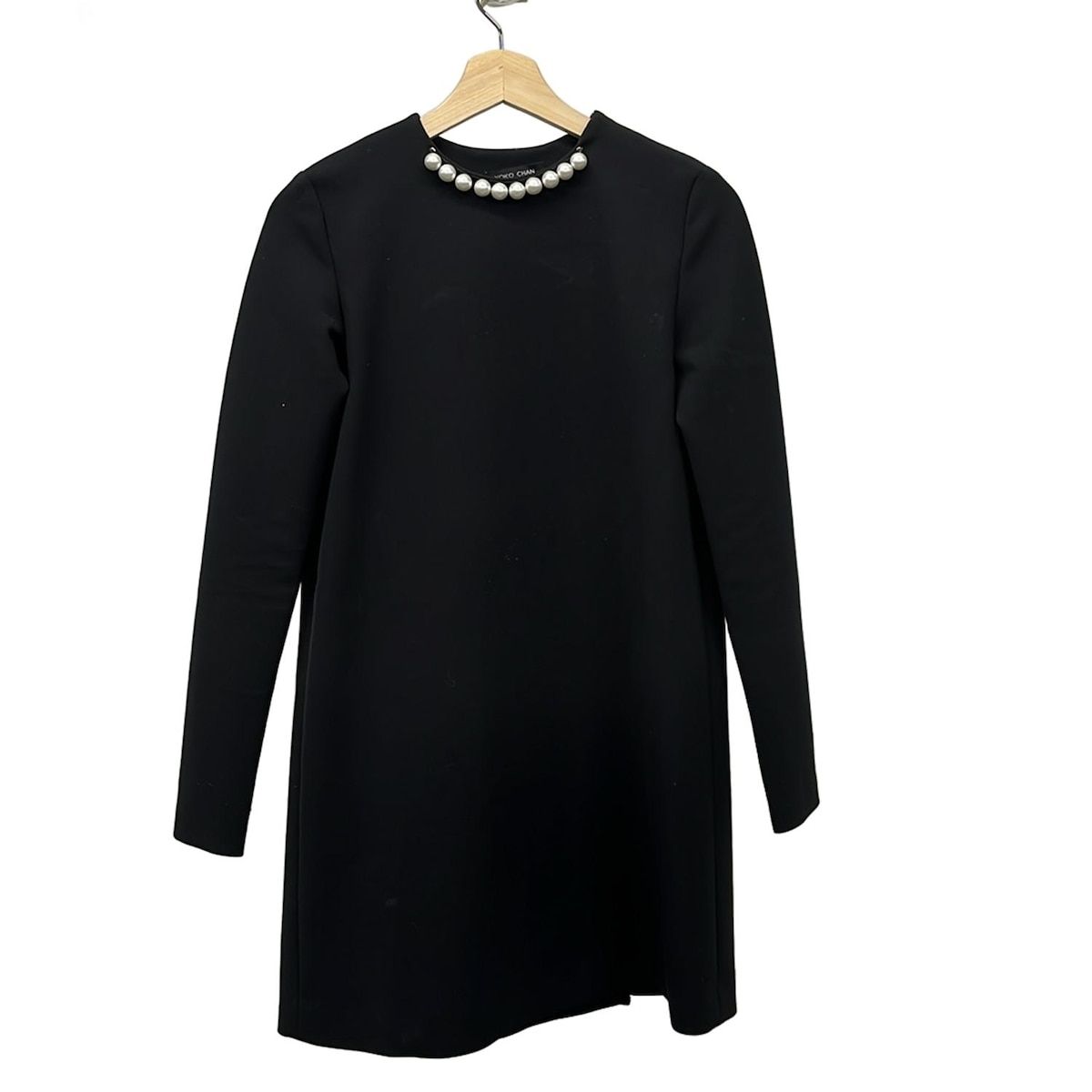 【美品】YOKO CHAN 膝丈ワンピース ブラック 花 長袖 36 S YOKO CHAN(ヨーコ チャン) ワンピース サイズ36 S レディース美品 - 黒