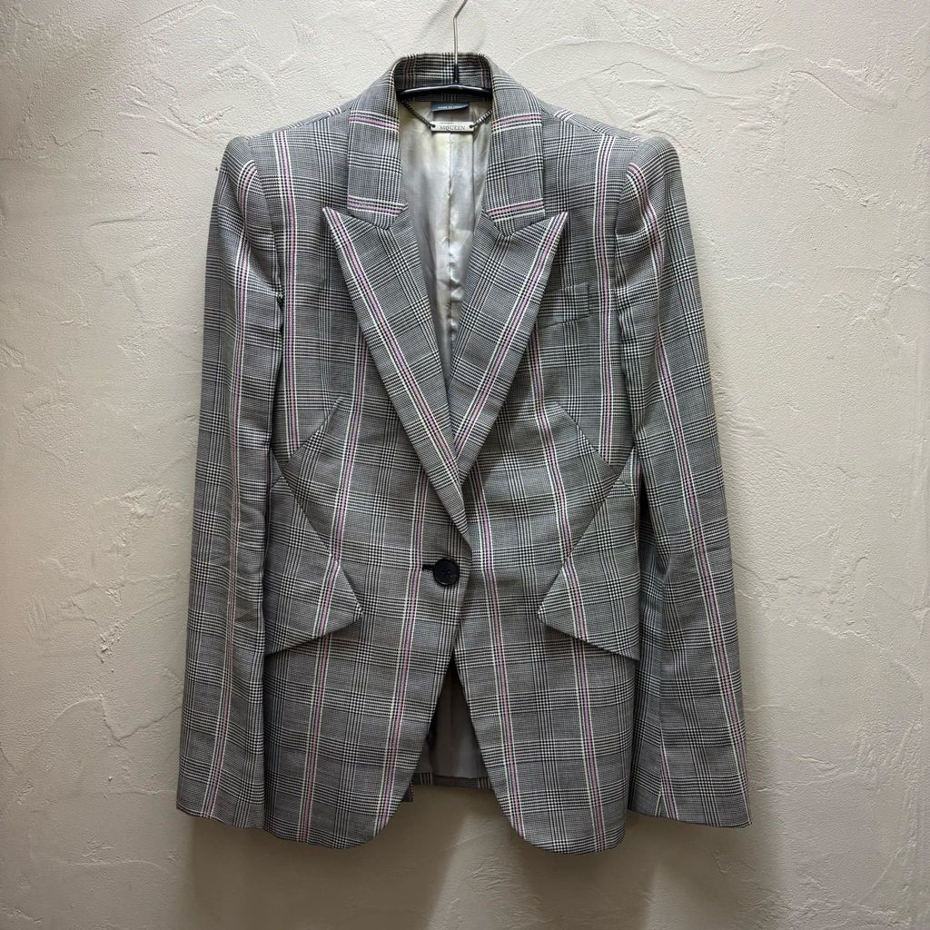 Alexander McQueen セットアップ　スーツ　グレー モヘア Alexander McQueen セットアップ スーツ グレー モヘア Alexander