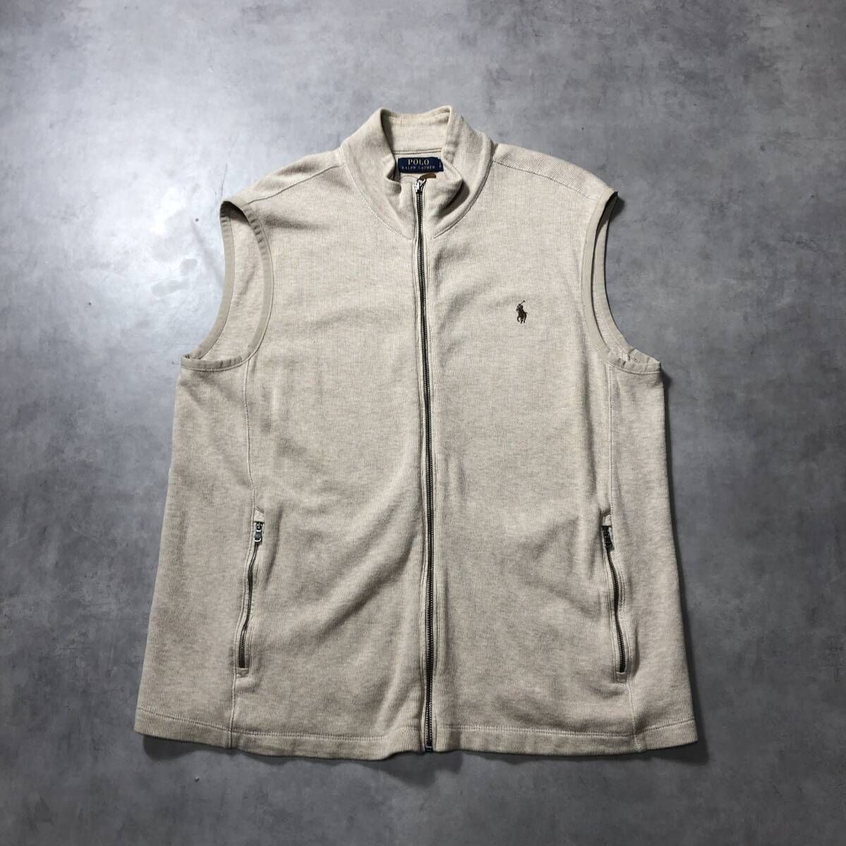 GQ4502◇POLO Ralph Lauren : ジップアップ コットンベスト◇L