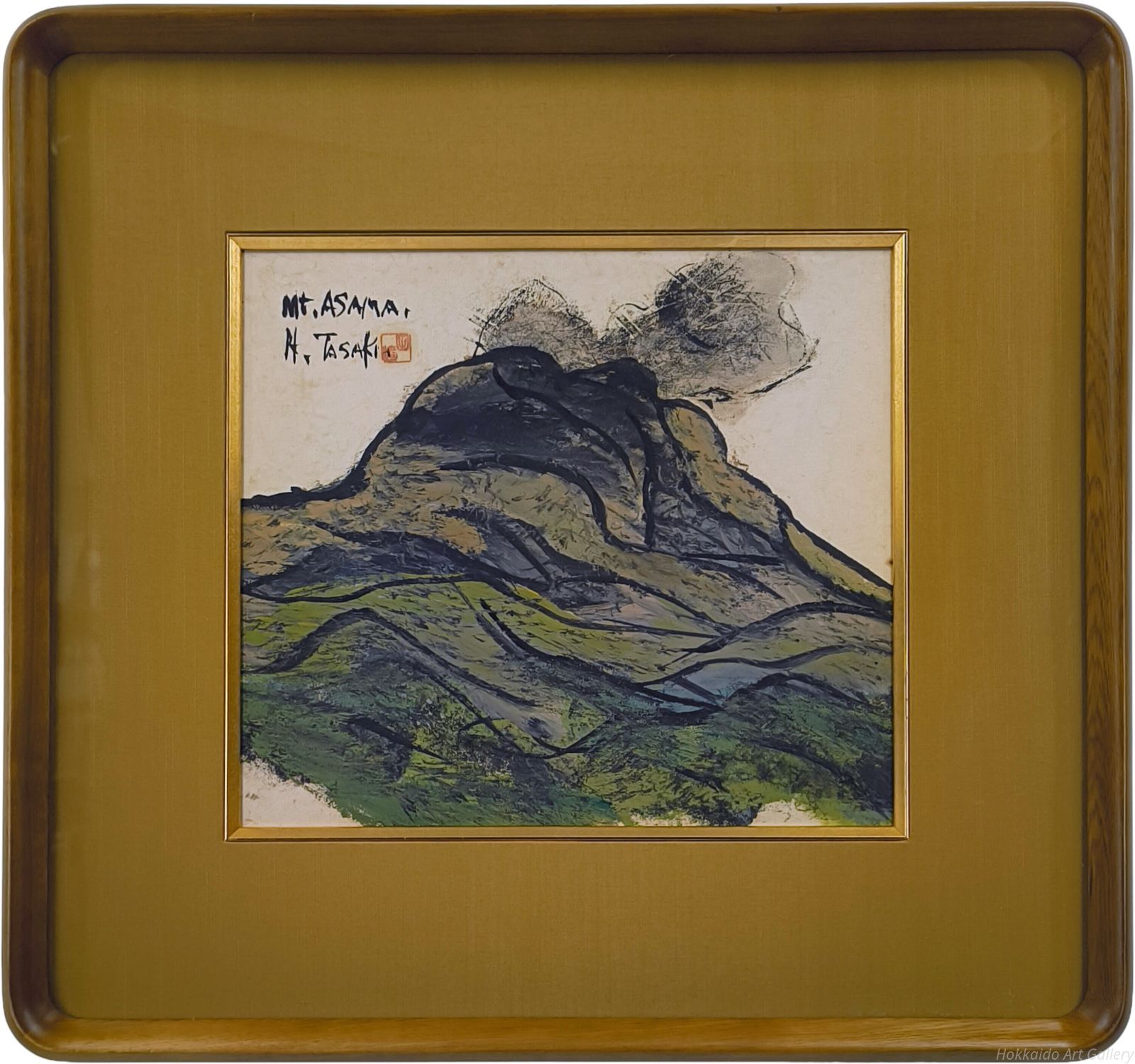 浅間山 油彩 4号 田﨑広助　額縁あり　鑑定書あり　※本日限定値下 浅間山 油彩 4号 田﨑広助 額縁あり 鑑定書あり ※本日限定値下 - メルカリ