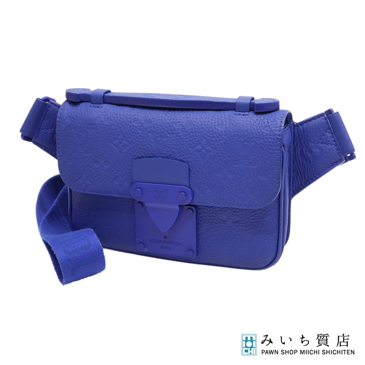 LOUIS VUITTON ルイヴィトン LV M 58486 Sロック スリングバッグ トリヨンレザー ショルダーバッグ ブルー 袋有 25 k 99-1