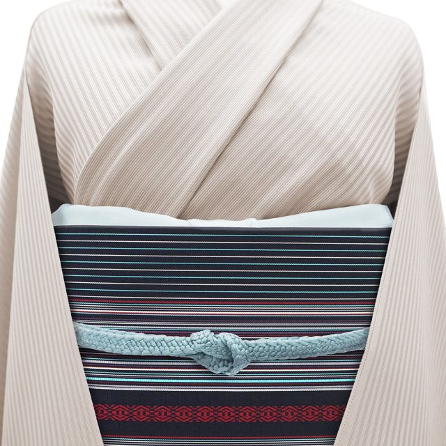 中古】 名古屋帯 リサイクル 本場筑前博多織 正絹 八寸 全通 博多織