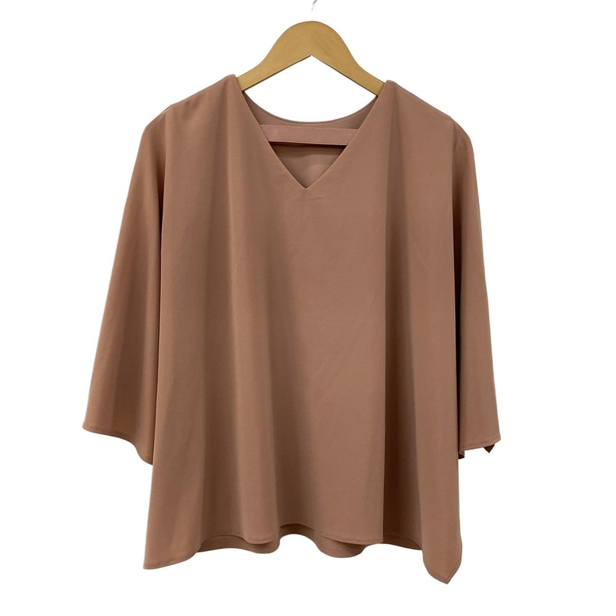 ADORE アドーア カットソー サイズ38 M レディース ピンクベージュ 変形袖 ケープ風