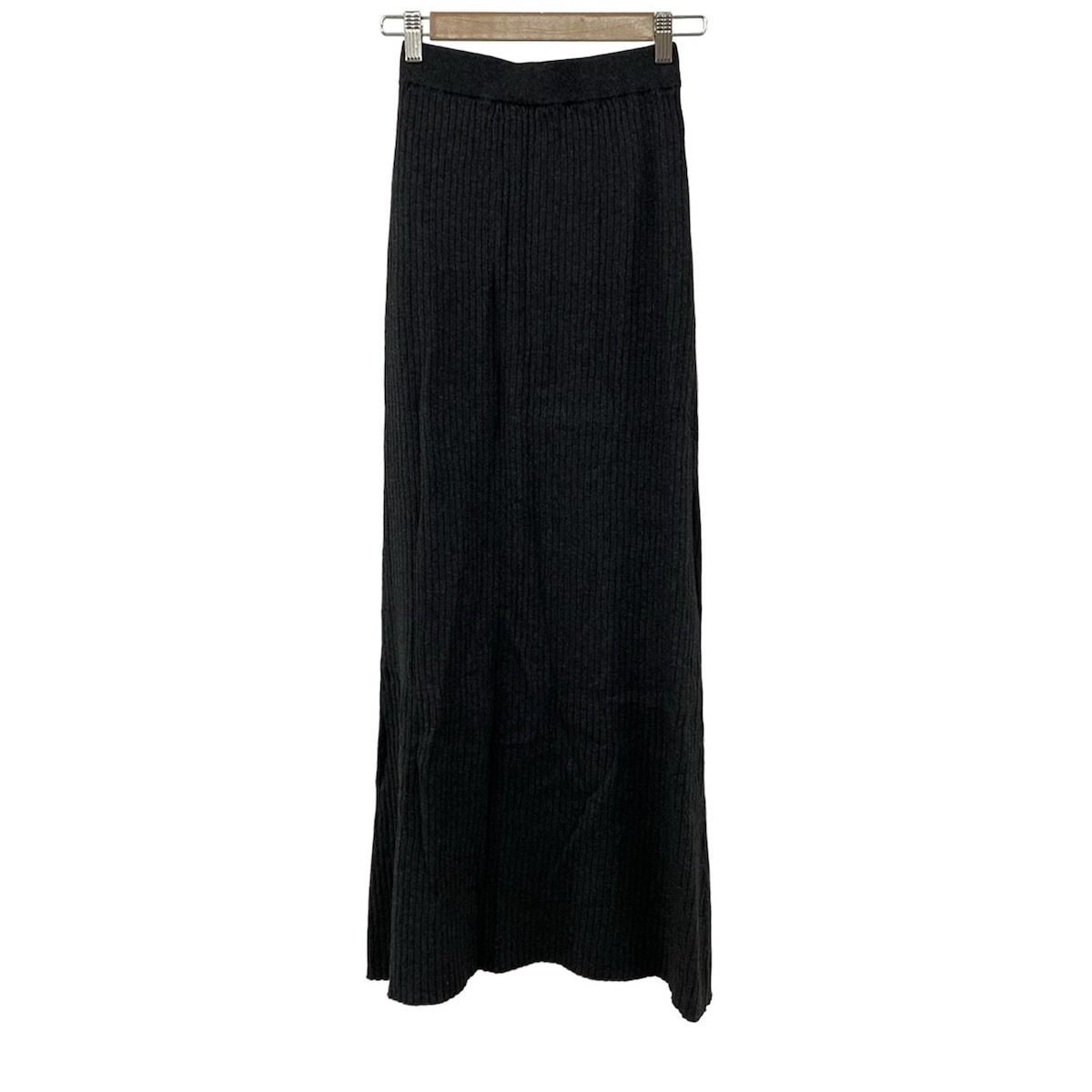 THIRD サードマガジン ロングスカート サイズ9 M レディース - ダークグレー ニット|ウエストゴム