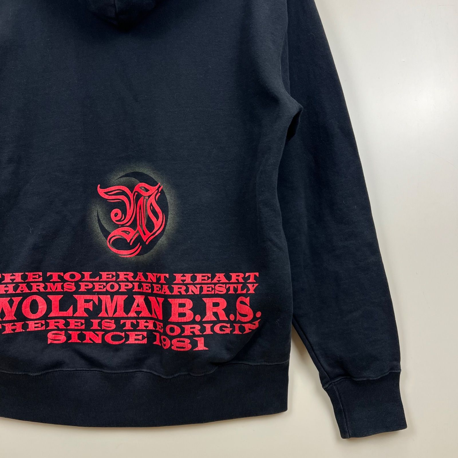WOLFMAN B.R.S. sliver brand wolf sweat hoodie M 06-P1 ウルフマン