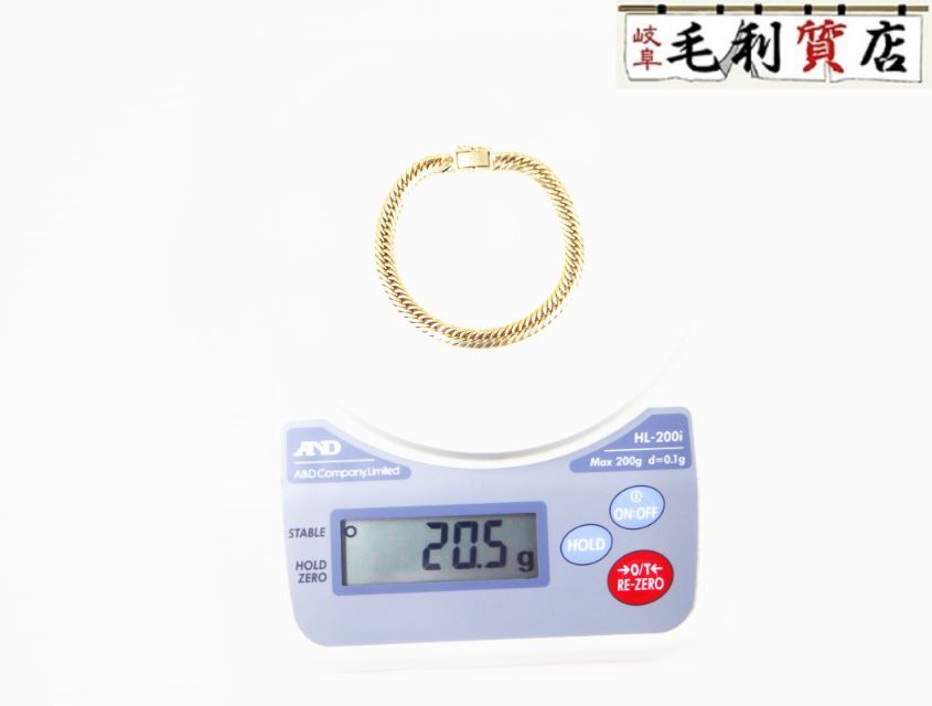 K 18 キヘイ 喜平 ブレスレット 8面トリプル 20.5 g 8メントリプル 18金 イエローゴールド 750 YG ジュエリー