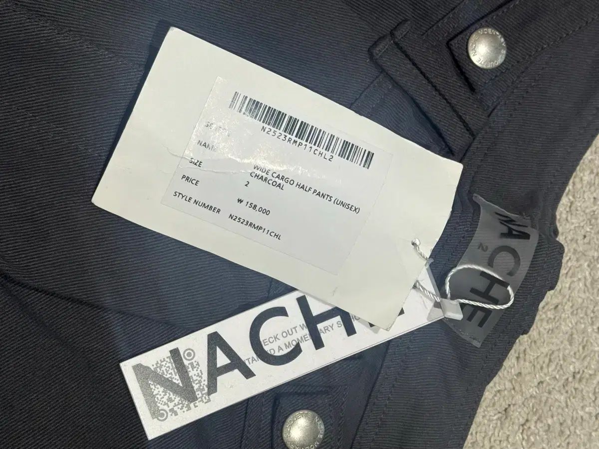  NACHE ナチェ ワイド カーゴ ハーフ パンツ チャコール 2 ショートパンツ ハーフパンツ パンツ