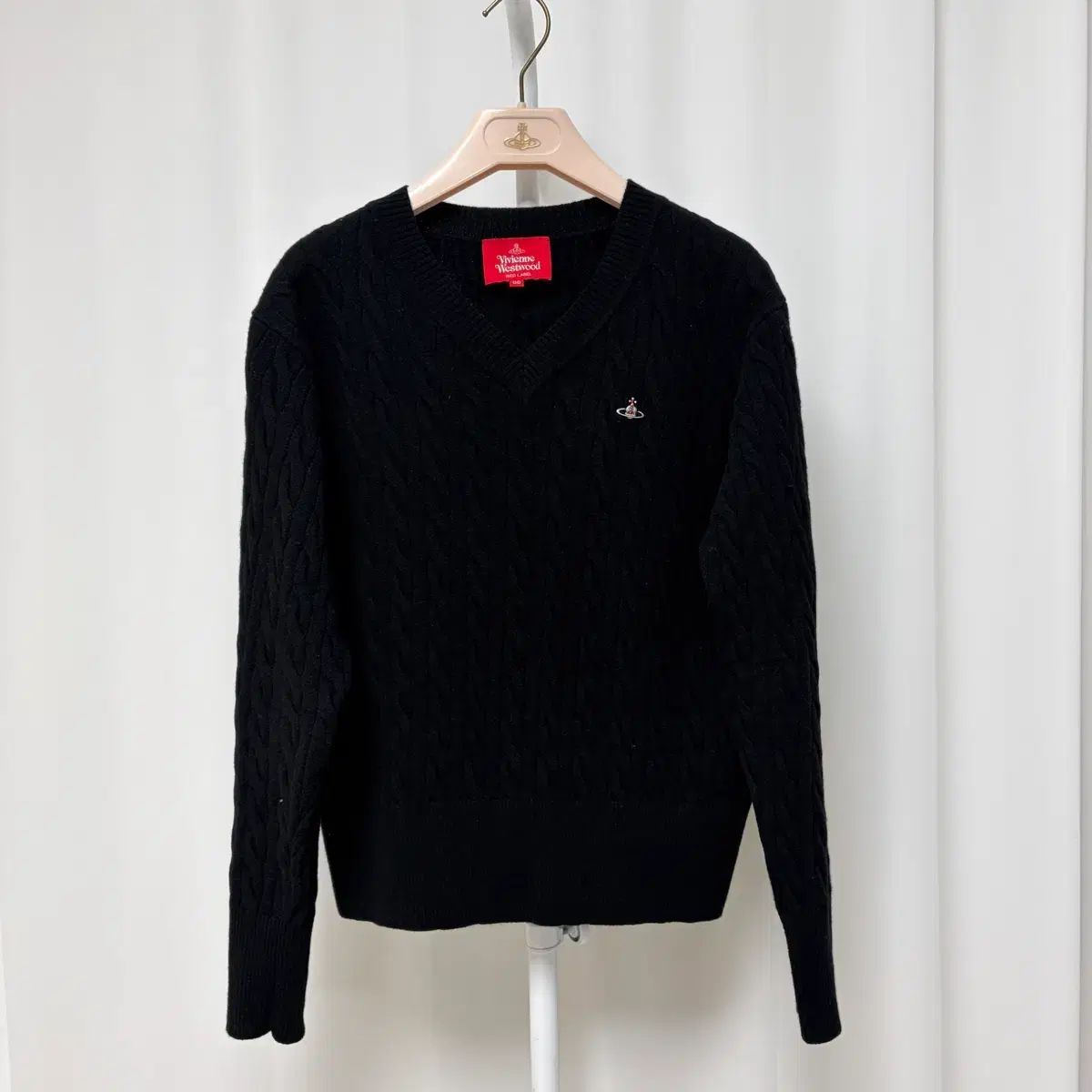 Vivienne Westwood ヴィヴィアン ウエストウッド ブラック Vネック ケーブル ニット